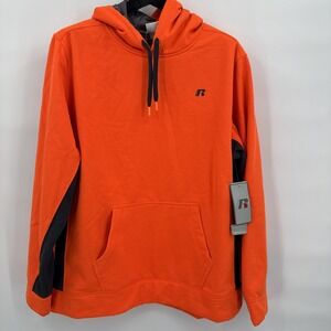 Russell Fleece Mens XL‎ Orange Hoodie Safety Water Repellent Thermic Power